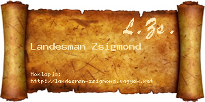 Landesman Zsigmond névjegykártya